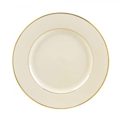 10" China Dinner Plate "Ivory with Gold Band" (Rack of 20)