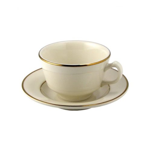 China Coffee Cup "Ivory with Gold Band" (Rack of 16)