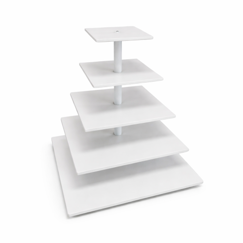 5 Tier White Square Cupcake Tree