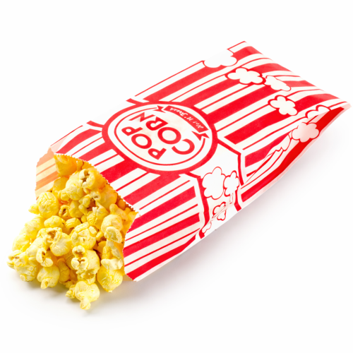8" Popcorn Bags (50 Count)