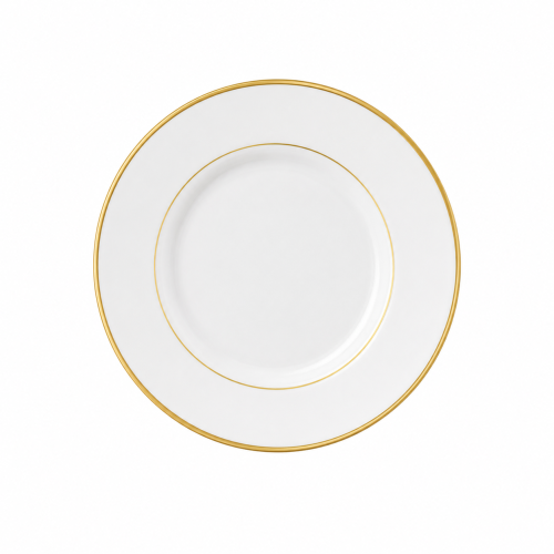 7 3/4" China Salad Plate "White with Gold" (Rack of 20"
