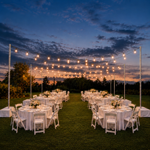 Bistro Lights with Poles